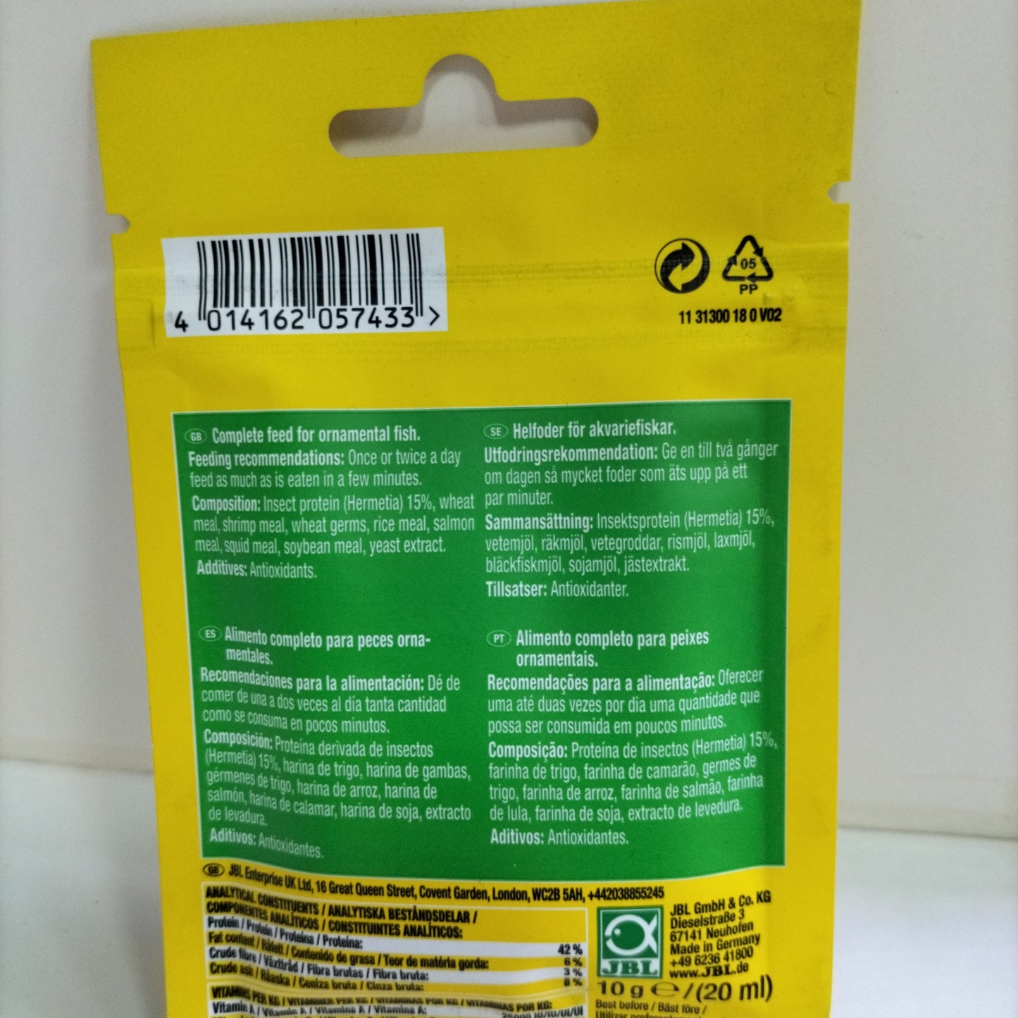 JBL PRO NOVO INSECT FISH FOOD 20ML