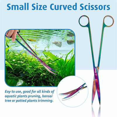 HYGGER 6-in-1 Color Stainless Steel Long Aquarium Aquascaping Tools Kit for Fish Tank Starters